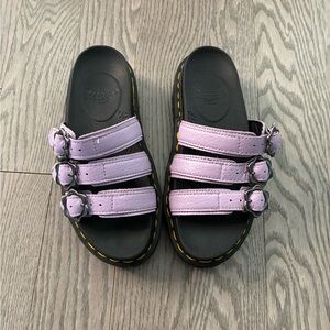 Dr. Martens Lilac Triple-Buckle Sandals